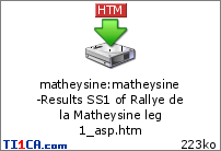 matheysine : matheysine-Results SS1 of Rallye de la Matheysine leg 1_asp.htm