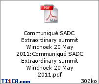 Communiqué SADC Extraordinary summit Windhoek 20 May 2011