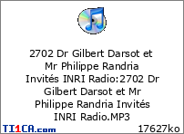 2702 Dr Gilbert Darsot et Mr Philippe Randria Invités INRI Radio