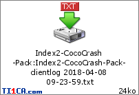 Index2-CocoCrash-Pack : Index2-CocoCrash-Pack-clientlog 2018-04-08 09-23-59.txt