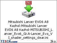 Mitsubishi Lancer EVO6 A8 Kazhol : Mitsubishi Lancer EVO6 A8 Kazhol-MITSUBISHI_Lancer_Evo6_Gr.A-Lancer_Evo_VI_shader_settings_clear.ini