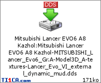 Mitsubishi Lancer EVO6 A8 Kazhol : Mitsubishi Lancer EVO6 A8 Kazhol-MITSUBISHI_Lancer_Evo6_Gr.A-Model3D_A-textures-Lancer_Evo_VI_external_dynamic_mud.dds