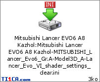 Mitsubishi Lancer EVO6 A8 Kazhol : Mitsubishi Lancer EVO6 A8 Kazhol-MITSUBISHI_Lancer_Evo6_Gr.A-Model3D_A-Lancer_Evo_VI_shader_settings_clear.ini
