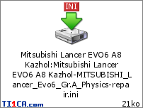 Mitsubishi Lancer EVO6 A8 Kazhol : Mitsubishi Lancer EVO6 A8 Kazhol-MITSUBISHI_Lancer_Evo6_Gr.A_Physics-repair.ini