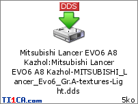 Mitsubishi Lancer EVO6 A8 Kazhol : Mitsubishi Lancer EVO6 A8 Kazhol-MITSUBISHI_Lancer_Evo6_Gr.A-textures-Light.dds
