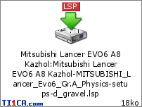 Mitsubishi Lancer EVO6 A8 Kazhol : Mitsubishi Lancer EVO6 A8 Kazhol-MITSUBISHI_Lancer_Evo6_Gr.A_Physics-setups-d_gravel.lsp