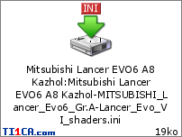Mitsubishi Lancer EVO6 A8 Kazhol : Mitsubishi Lancer EVO6 A8 Kazhol-MITSUBISHI_Lancer_Evo6_Gr.A-Lancer_Evo_VI_shaders.ini