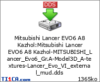 Mitsubishi Lancer EVO6 A8 Kazhol : Mitsubishi Lancer EVO6 A8 Kazhol-MITSUBISHI_Lancer_Evo6_Gr.A-Model3D_A-textures-Lancer_Evo_VI_external_mud.dds