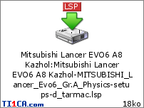 Mitsubishi Lancer EVO6 A8 Kazhol : Mitsubishi Lancer EVO6 A8 Kazhol-MITSUBISHI_Lancer_Evo6_Gr.A_Physics-setups-d_tarmac.lsp